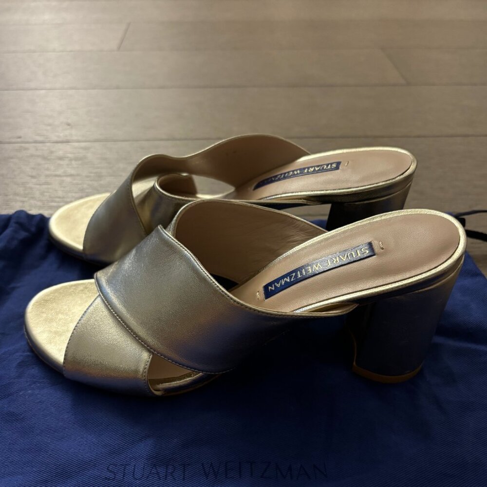 Stuart Weitzman Metallic Platform Mule - image 1